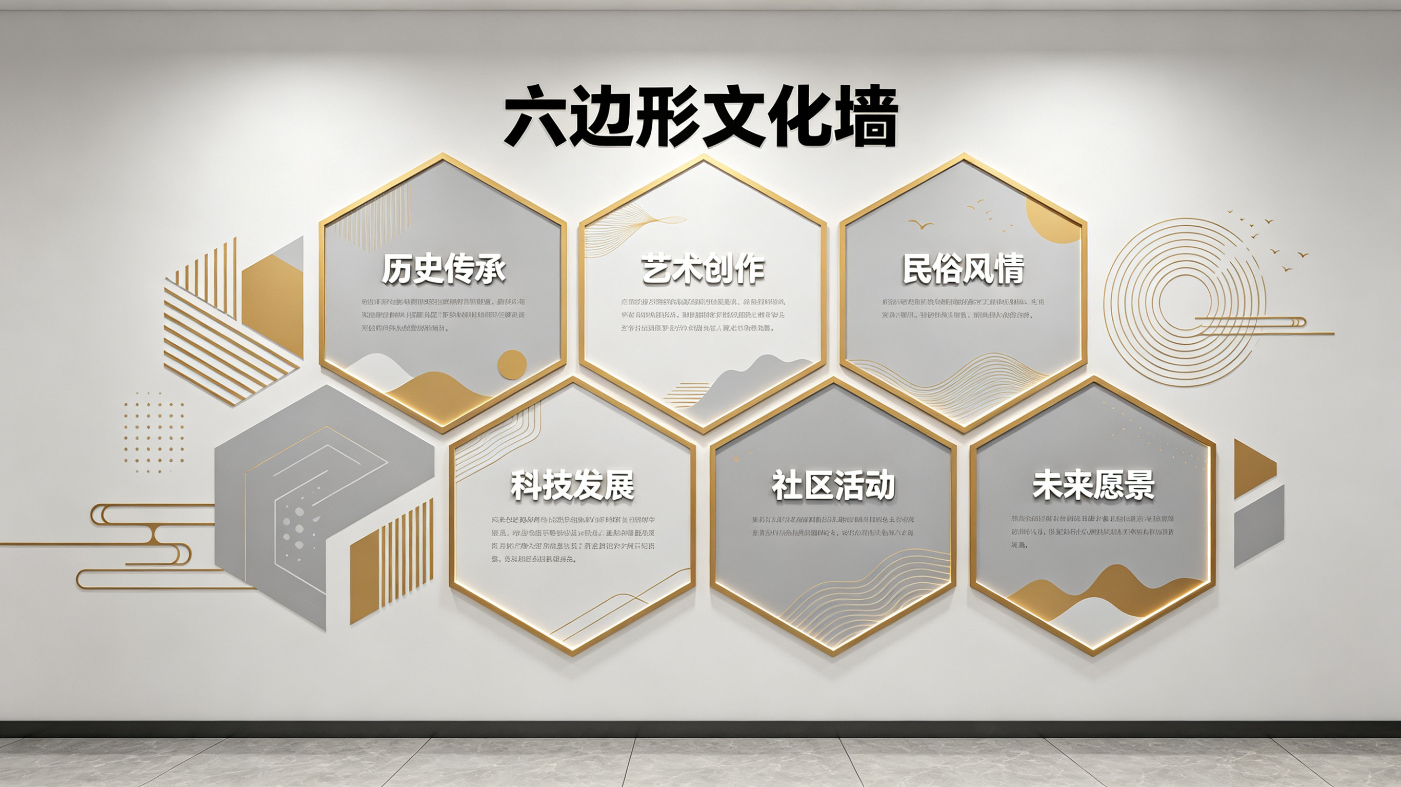 易门企业文化墙 | 六边形信息美学